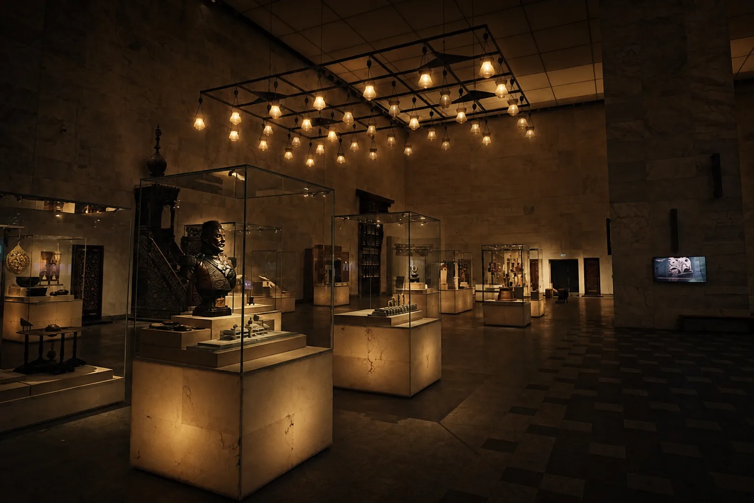 The Royal Mummies hall at the National Museum of Egyptian Civilization