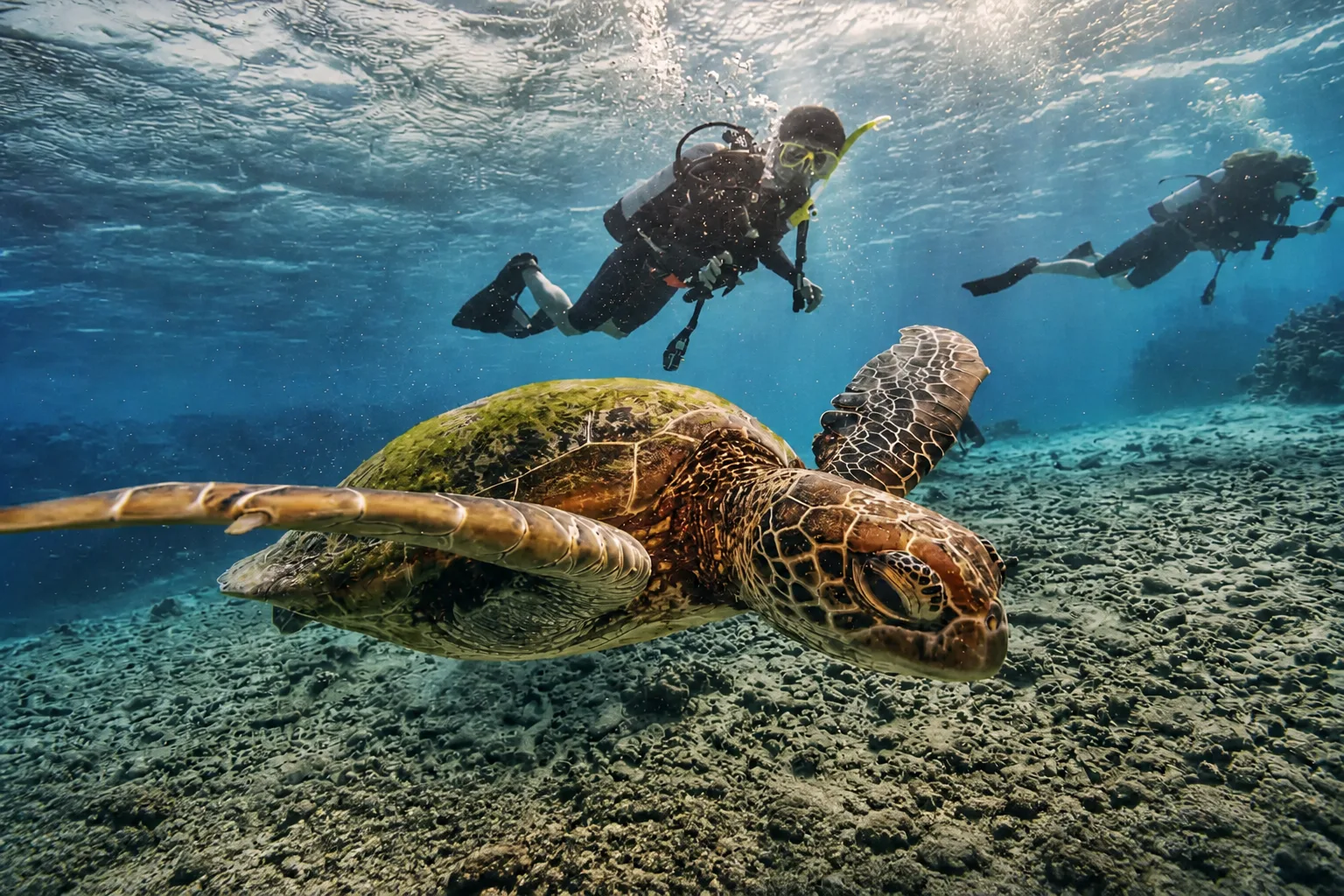 Steep coral wall and reef fish at Ras Mohammed in Sinai