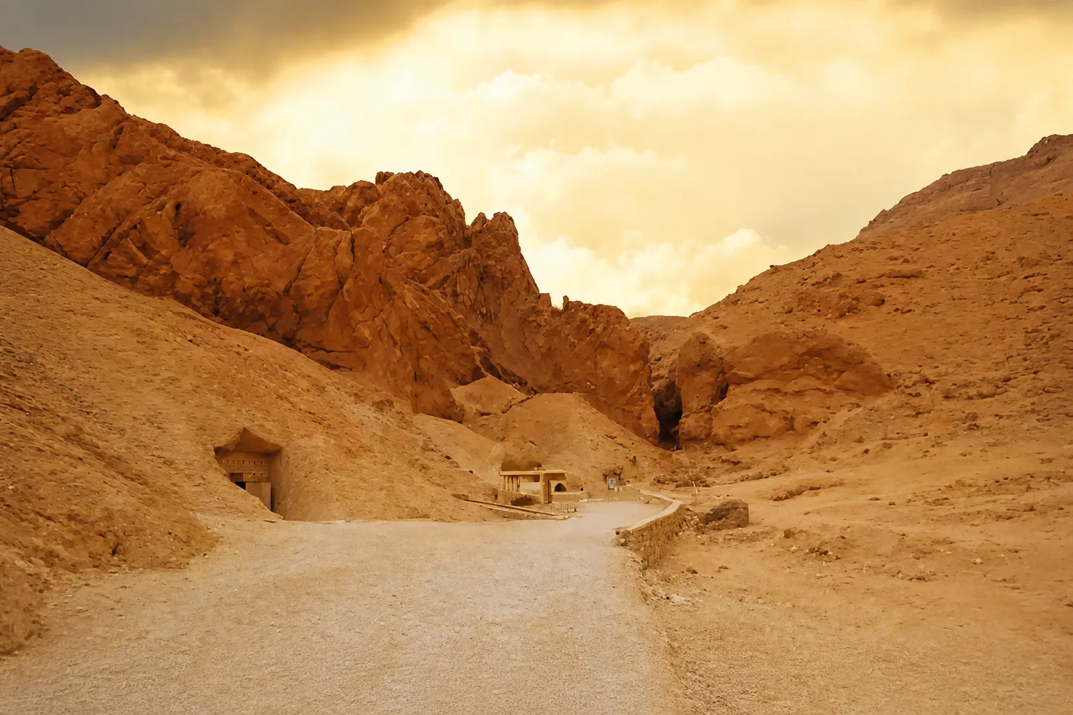 Painted corridor inside a royal tomb in the Valley of the Kings