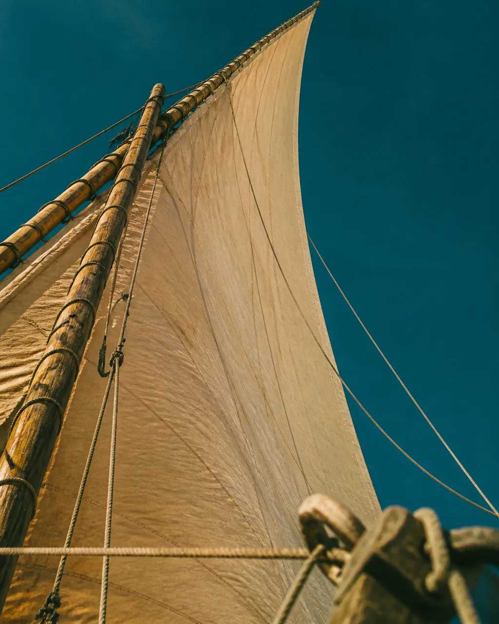 Traditional dahabiya sailing the Nile between Esna and Aswan