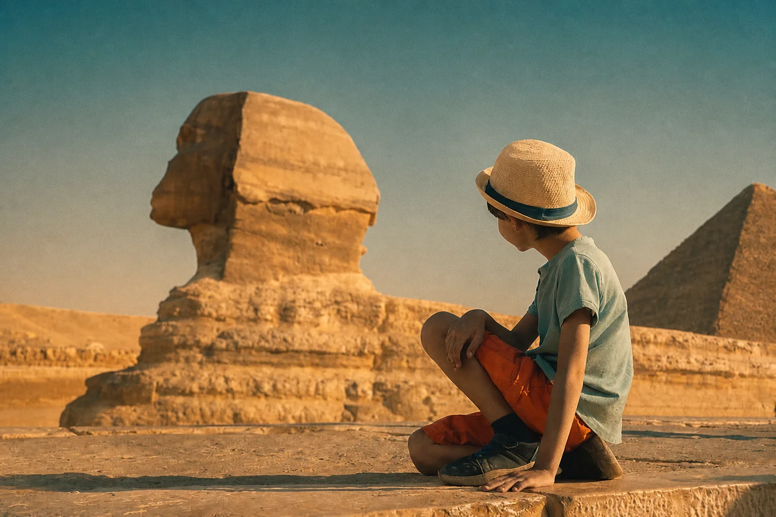 Young travelers on a private full-day Pyramids and Saqqara tour